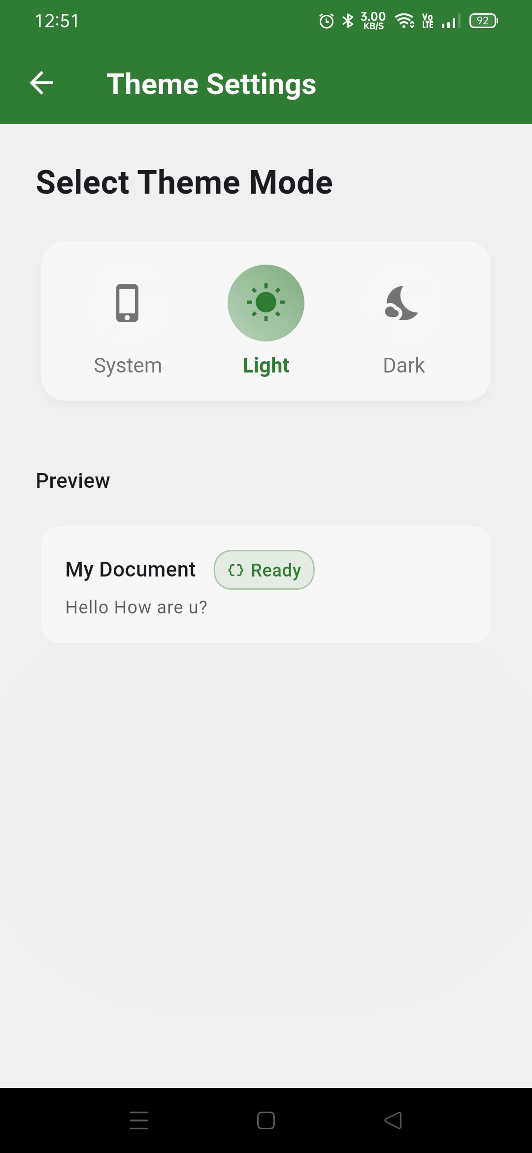 Mobile document viewer showing JSON structure